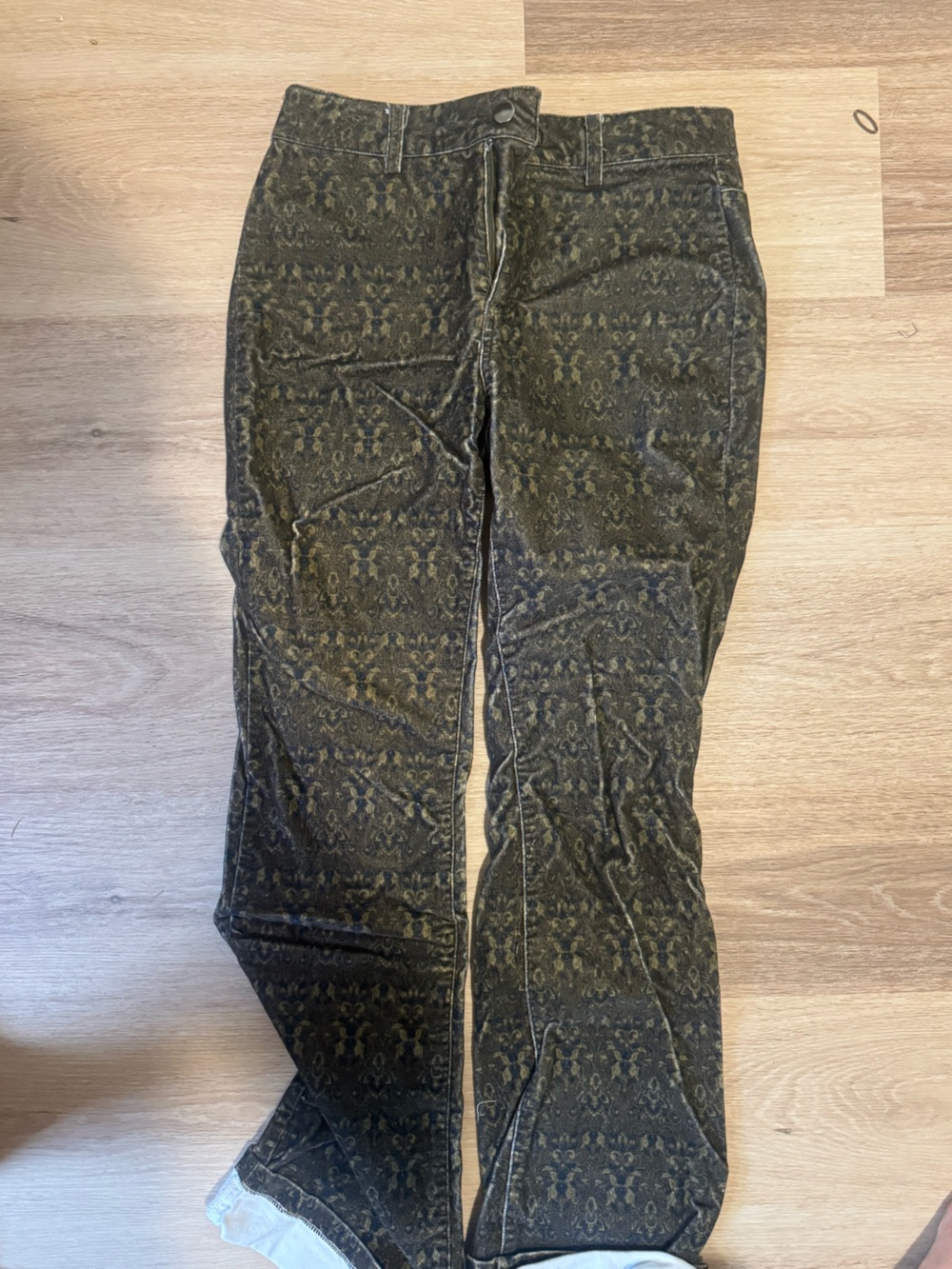DRIFTWOOD Olive Green Patterned Relaxed Jeans